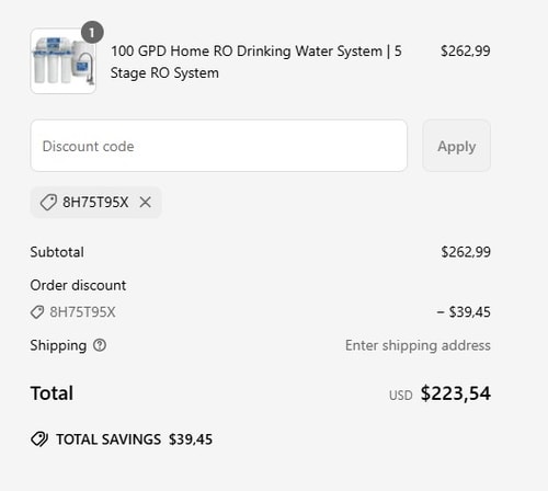 proof of working WaterAnywhere discount codes 8H75T95X