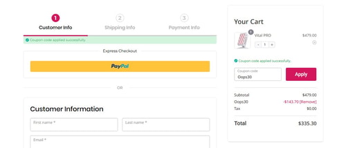 proof of working Vital Red Light discount codes Oops30