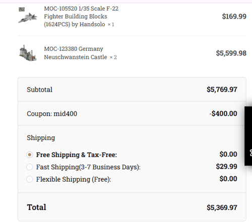 proof of working Letbricks coupon codes Mid400