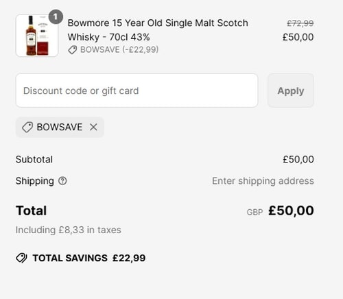 proof of working The Really Good Whisky Company discount codes BOWSAVE