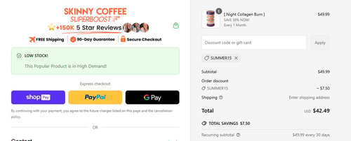 proof of working Skinny Coffee SuperBoost discount codes SUMMER15