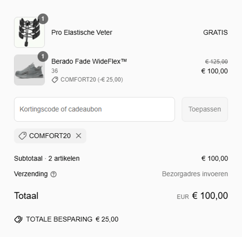 proof of working Berado kortingscodes COMFORT20