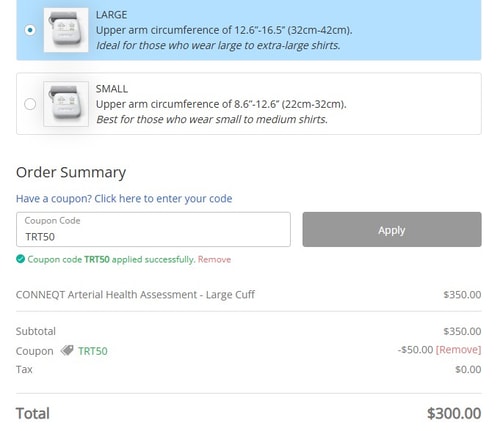 proof of working CONNEQT Health coupon codes TRT50