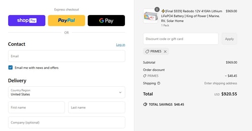 proof of working Redodo Power coupon codes PRIME5