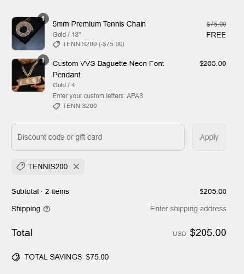 proof of working IceClique Jewelry discount codes TENNIS200