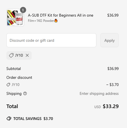 proof of working A-SUB coupon codes JY10