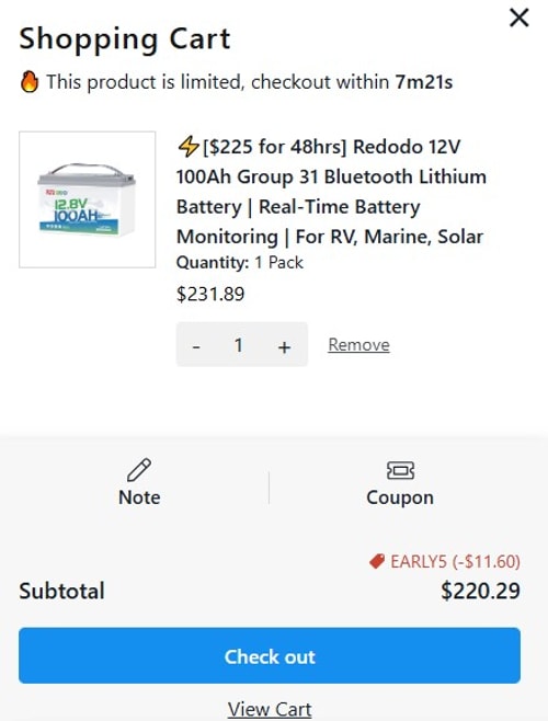proof of working Redodo Power coupon codes FLASH5