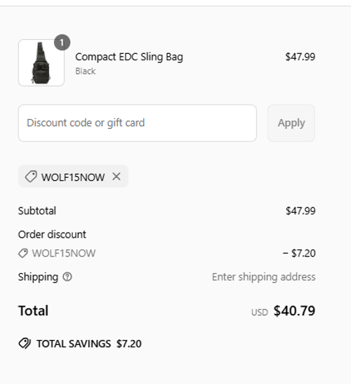 proof of working Wolf Tactical discount codes WOLF15NOW