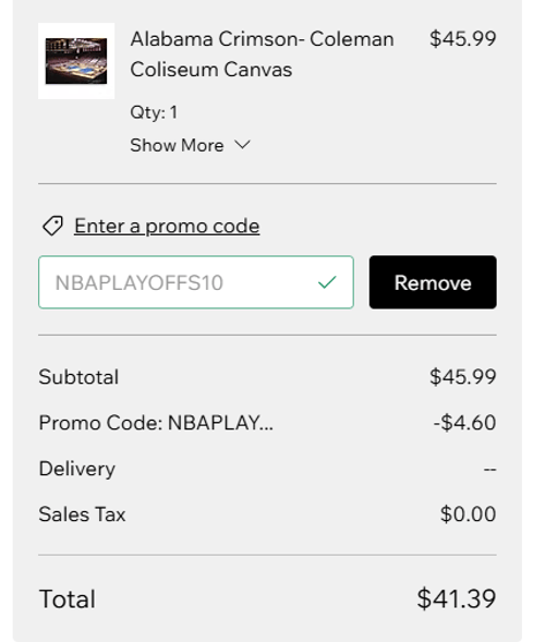proof of working Stadium Vagabond coupon codes NBAPLAYOFFS10