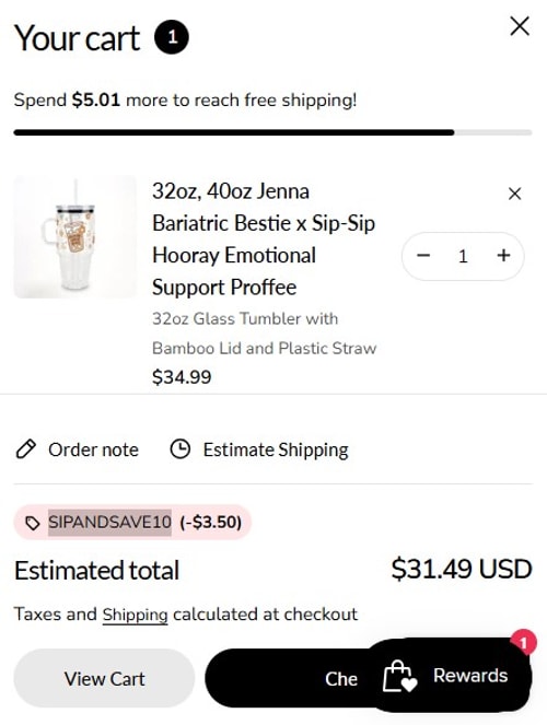 proof of working Sip Sip Hooray discount codes SIPANDSAVE10