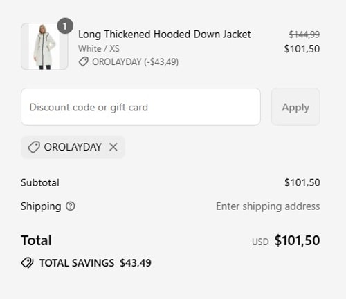 proof of working OROLAY coupon codes OROLAYDAY
