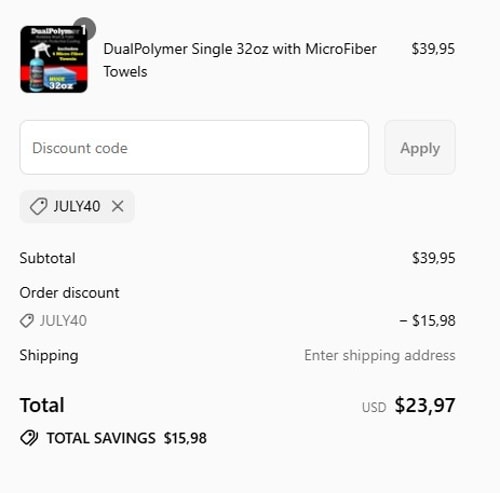 proof of working DualPolymer coupon codes july40