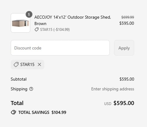 proof of working AECOJOY coupon codes STAR15