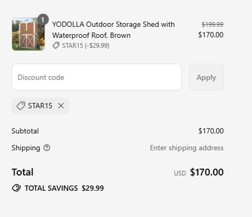 proof of working YODOLLA coupon codes STAR15