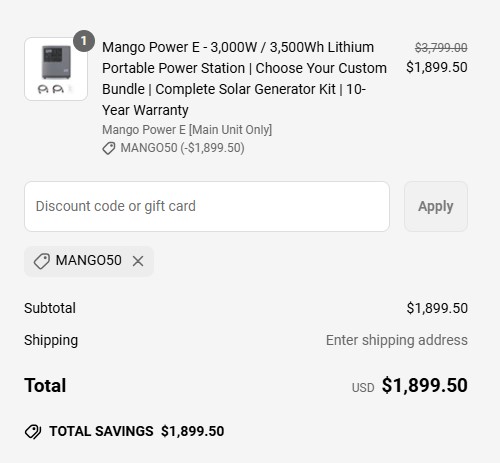 proof of working ShopSolar discount codes MANGO50