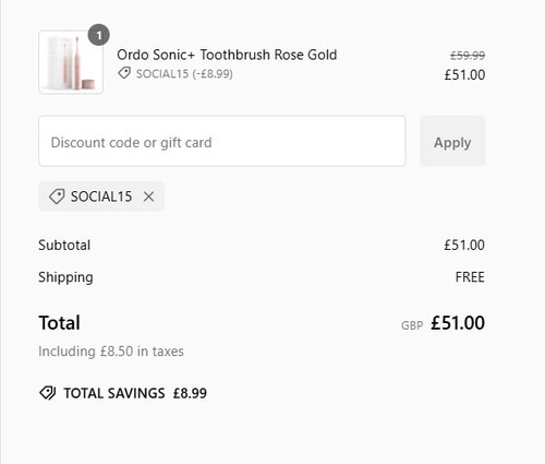 proof of working ORDO discount codes SOCIAL15