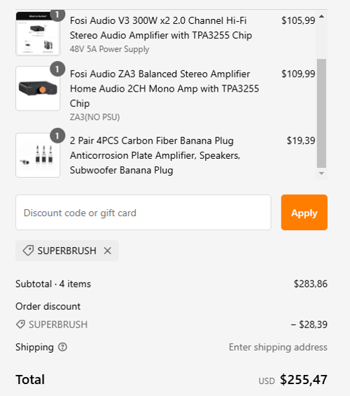 proof of working Fosi Audio coupon codes SUPERBRUSH