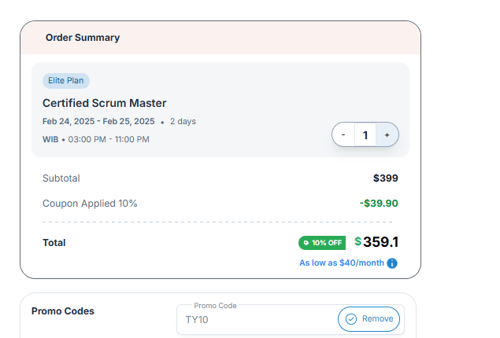 proof of working Techademy coupon codes TY10