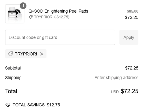 proof of working PRIORI Skincare discount codes TRYPR✱✱✱✱