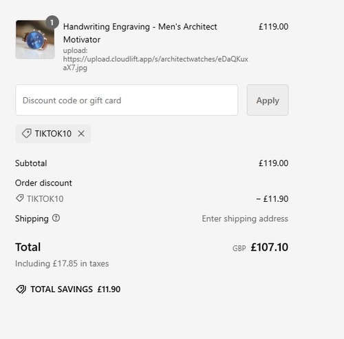 proof of working Architect Watches discount codes TIKT✱✱✱✱