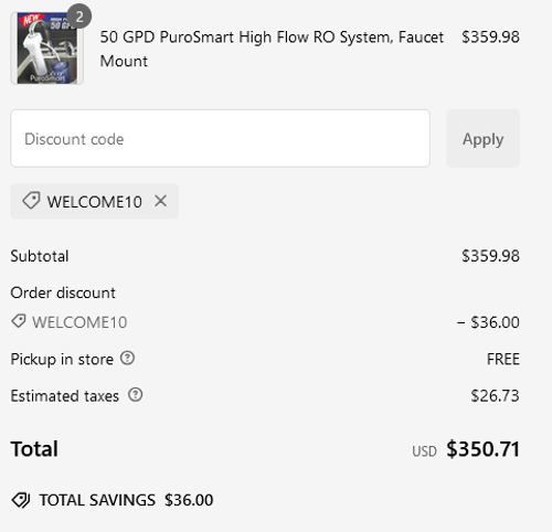 proof of working WaterAnywhere discount codes WELCOME10