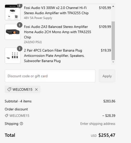 proof of working Fosi Audio coupon codes WELCOME15