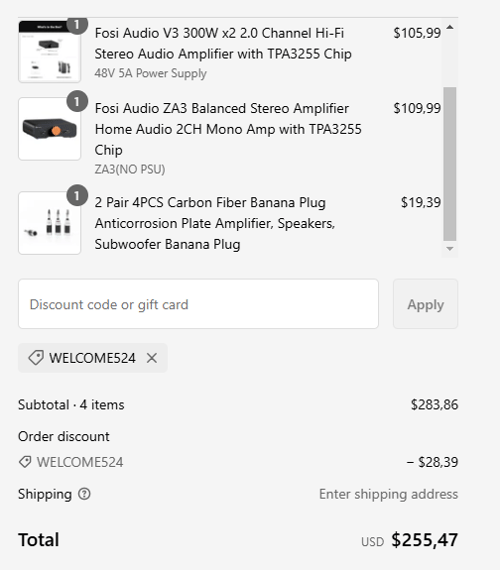 proof of working Fosi Audio coupon codes WELCOME524