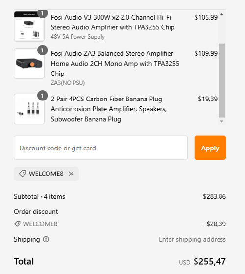 proof of working Fosi Audio coupon codes WELCOME8