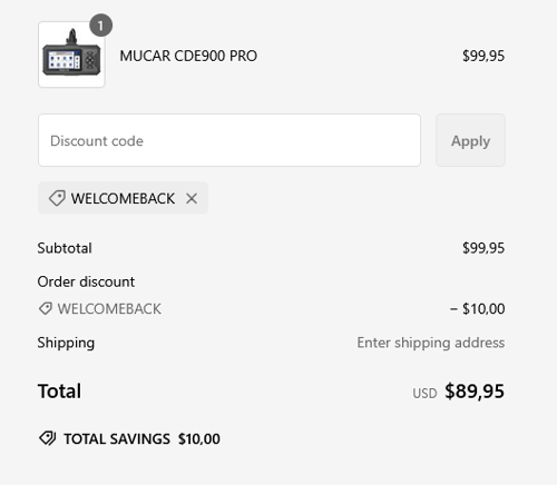 proof of working ThinkCar coupon codes WELCOMEBACK
