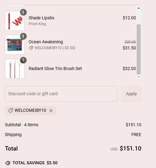 proof of working IBY Beauty coupon codes WELCOM✱✱✱✱✱✱