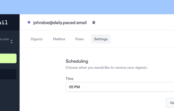 Paced Email Banner