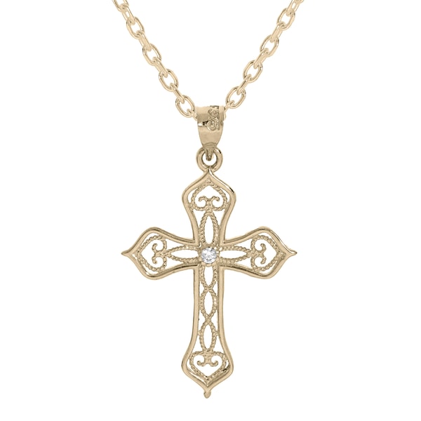 1001 Bijoux Collier en plaqu&eacute; or cha&icirc;ne avec pendentif croix Avis