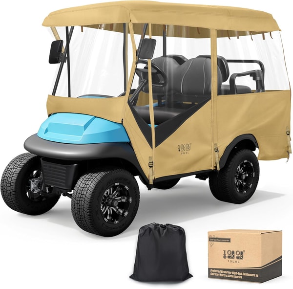 10L0L Golf Cart Enclosure Extended Roof 4 Seater for Yamaha EZGO Club Car Explosion Proof Zipper Review