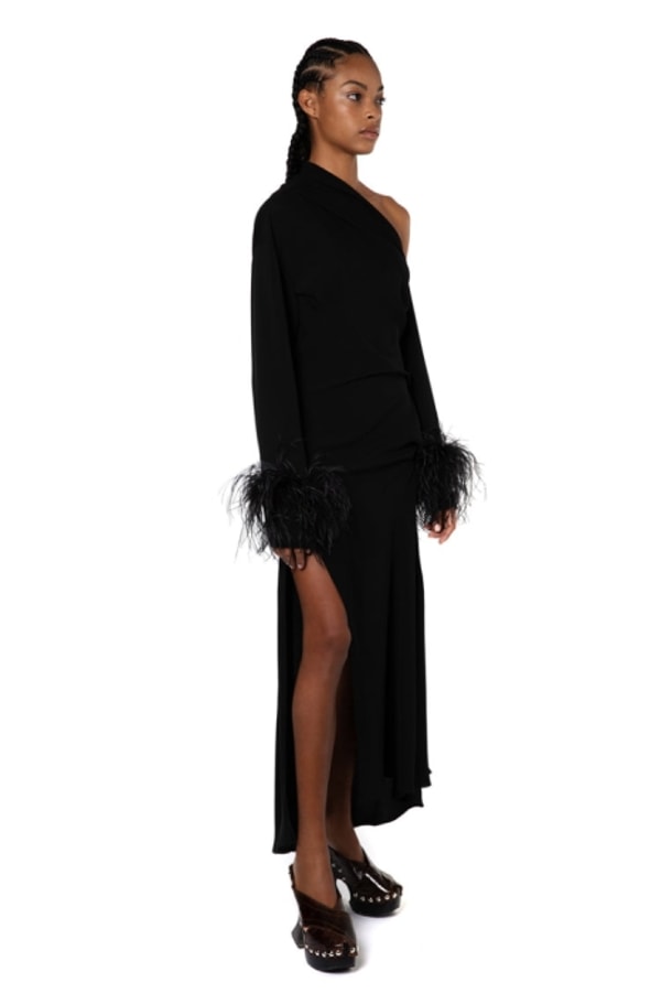 16ARLINGTON Adelaide Midi Dress In Black Crepe Review