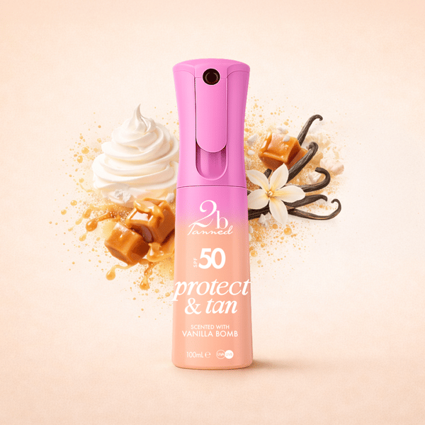 2bTanned Vanilla Bomb Protect & Tan SPF50 Review