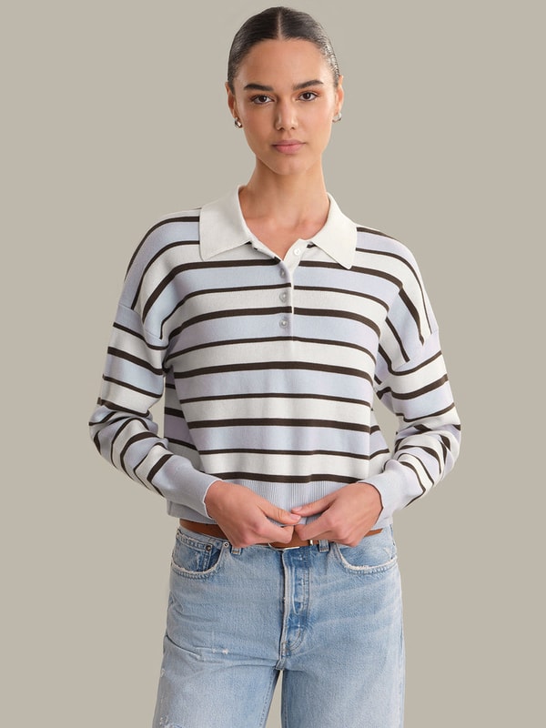 525 America Tia Striped Polo Pullover Review