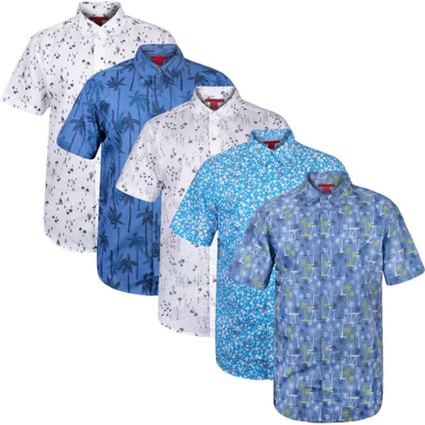 5poundstuff 5 Pack Mens Beach Hawaiian Shirt Short Sleeve Summer Shirt Review