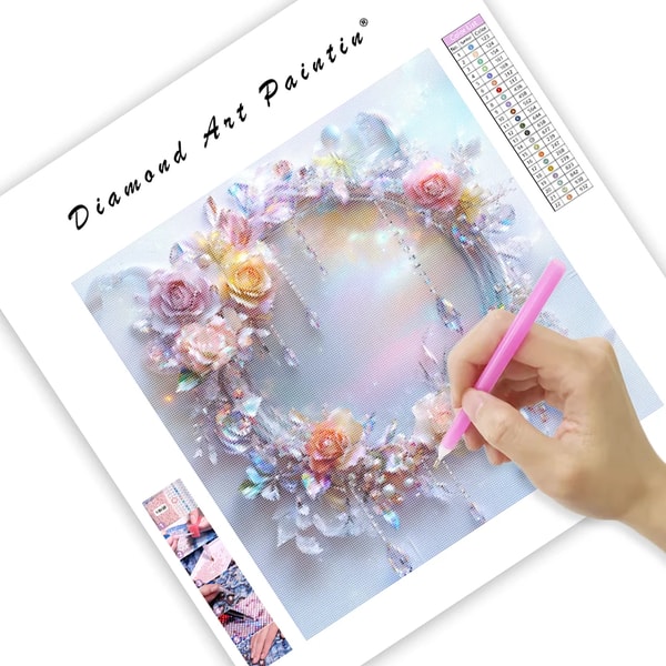 Diamond Art Paintin Pastel Roses and Iridescent Frame Review