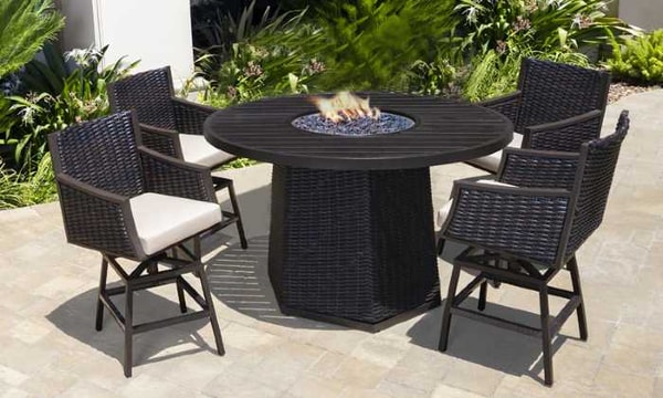 Abbyson Furniture Review: Abbyson Furniture Cassara 5pc High Dining Set with Fire Table Reviews