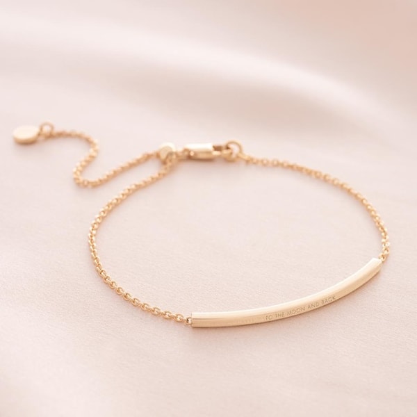 Bloom Boutique Review: Bloom Boutique Curved Skinny Bar Personalised Message Bracelet Reviews