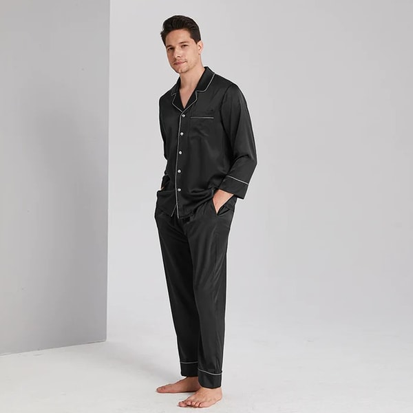Daisysilk Review: Daisysilk Casual Lapel Collar Silk Pajamas Set for Men Reviews