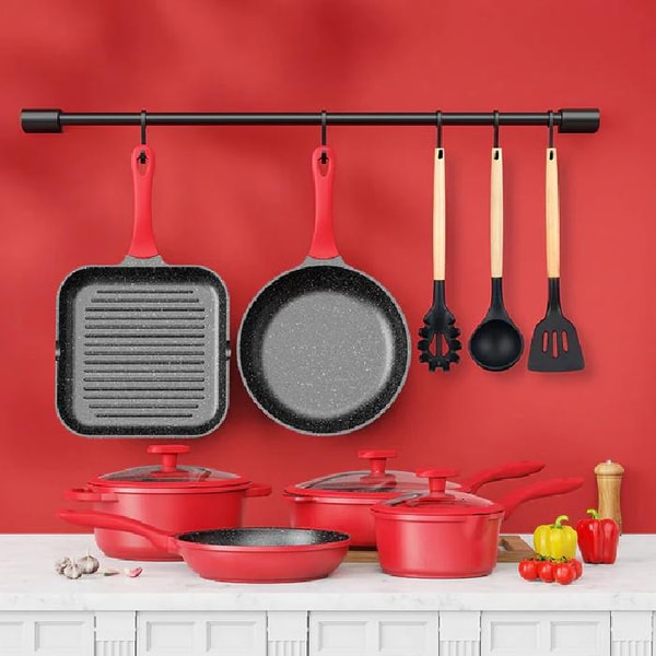 IMARKU Review: IMARKU Nonstick Red Cookware Set Reviews