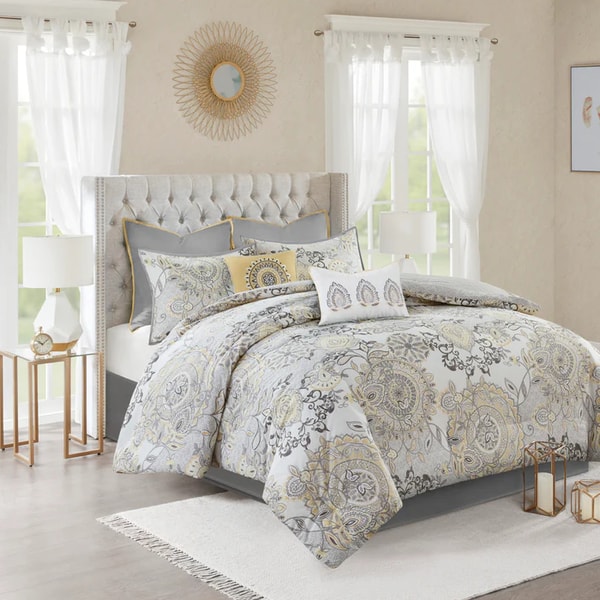 Madison Park Isla 8 Piece Cotton Floral Printed Reversible Comforter Set Reviews