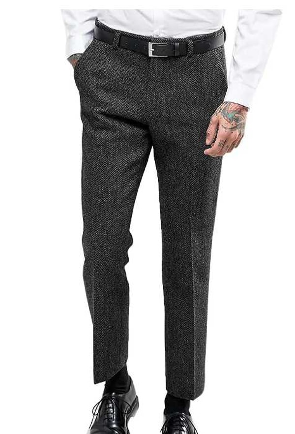 Menseventwear Review: Menseventwear Men's Retro Suit Pants Herringbone Tweed Trousers Reviews