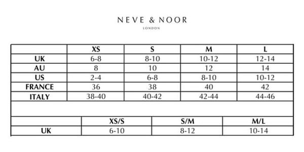 Neve and Noor Review: Neve and Noor Sizing