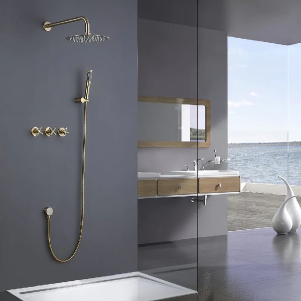 Rbrohant Review: Rbrohant Wall Mount Brushed Gold Shower Set RB0875 Reviews