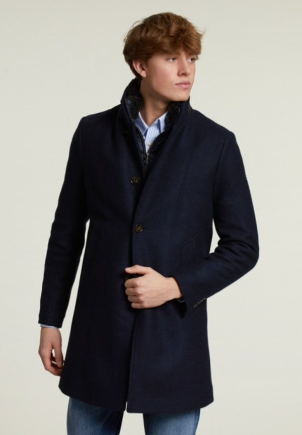 River Woods Review: River Woods Long Woolen Coat Fur Collar Blue Reviews