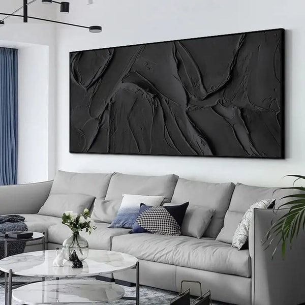 VinchyArt Black Plaster Art Minimalist Textured Painting Reviews