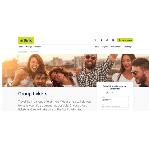 airBaltic Gruppentickets Revi Bewertung