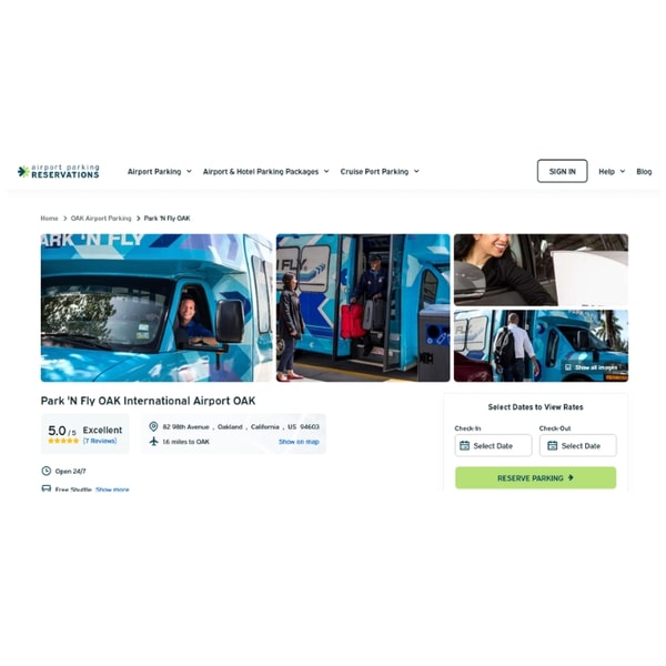 Airport Parking Reservations Park 'N Fly OAK Review